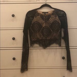 For Love and Lemons Grace Lace Crop Top - Size S